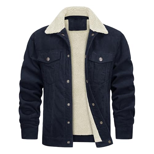 Veste thermique doublée en velours côtelé pour homme en style camionneur cargo