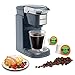 Mixpresso Single Cup Coffee Maker | Personal, Single Serve Coffee Brewer Machine, Compatible With K-Cups | Quick Brew Technology, Programmable Features, One Touch Function (Dark Grey)