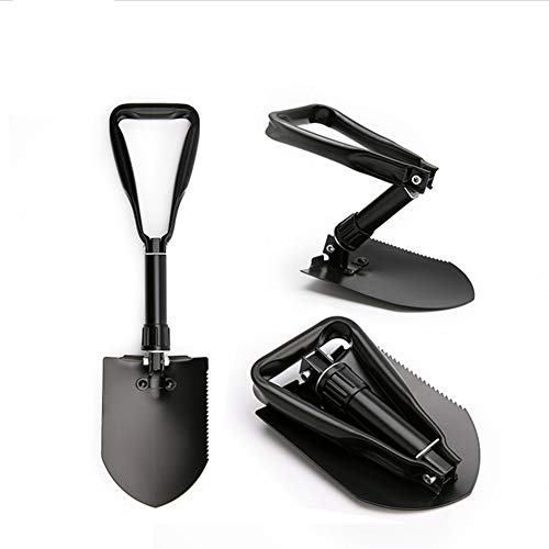 TYI 2PCS Premium 22 Inch Folding Shovel Survival Shovel,with Serrated Edge,Tough and Durable,Portable,Suitable for Garden Planting, Loose Soil, Field Experience