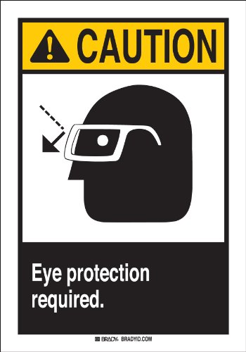 Panneau de sécurité Brady 45076 protection des yeux requise en plastique 35x25 cm