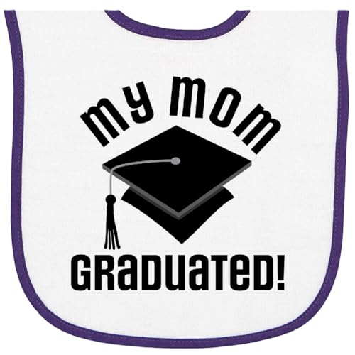 inktastic My Mom Graduated Baby Terry Cloth Bib