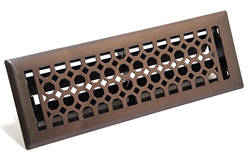 Accord Amfrlrbch414 Charlotte Floor Register, 4-Inch X 14-Inch(Duct Opening Measurements), Light Oil-Rubbed Bronze #TOP2