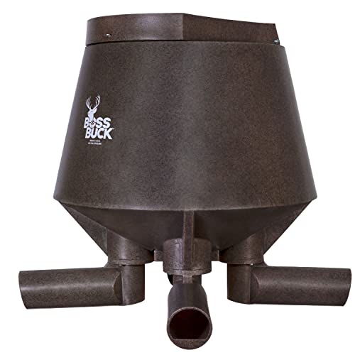 Boss Buck Hunting Durable Lightweight Plastic Windproof Waterproof Gravity Feed Deer Post Feeder With 4 Removable Tubes And Lid, 350 Lb #TOP1