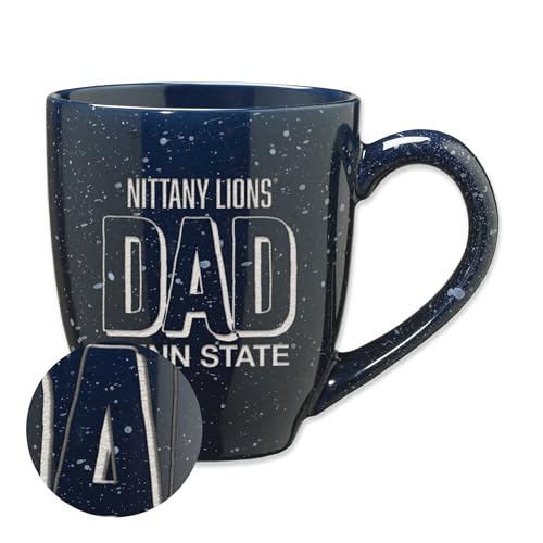 Rico Industries NCAA Penn State Nittany Lions - PSU Dad Alternate 16 oz Team Color Laser Engraved Speckled Ceramic Coffee Mug