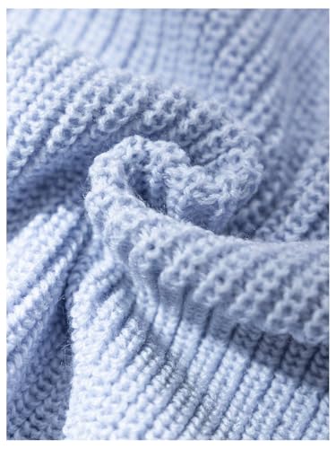 Floerns Girl's Graphic Print Long Sleeve Distressed Hem Pullover Top Raw Hem V Neck Crochet Knit Sweater4