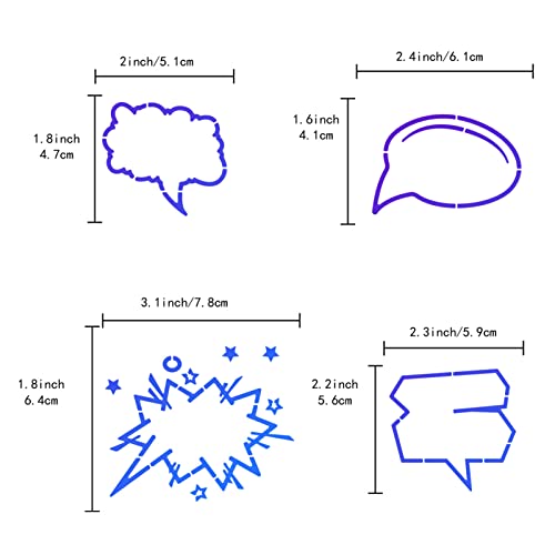 GORGECRAFT Comic Stencil Reusable Journal Stainless Steel Punctuation Stencils Comical Dialog Box Template for Drawing Writing Scrap Booking Bullet Journaling Canvas Furniture Pyrography Engraving - Image 3