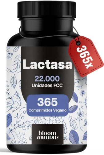 Lactasa Pastillas 22.000 FCC, 365 Comprimidos Veganos