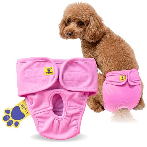 Image of A+a Pets' MAA' Cotton Dog Underwear Diaper Combo - Stretchable, Comfortable, Washable & Reusable (S, Pink)