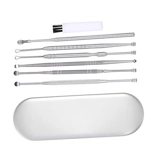 Homoyoyo Stainless Steel Ear Wax Removal Kit - 1 Set of Durable Ear Cleaning Tools - Includes Ear Spoons and Picks for Earwax Removal and for Home Use