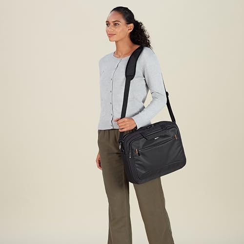 Amazon Basics Laptop Carrying Case with Shoulder Strap and Handle, Large Capacity, Black, 15.6 in (Pack of 6) view 2