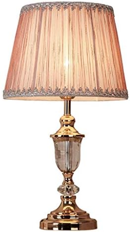 HLWJXS Modern Table Lamp Bedside Lamp Living Room Reading Light，Simple Modern Bedroom Bedside Table Lamp Household Crystal Lamp Warm Romantic Pink Wedding