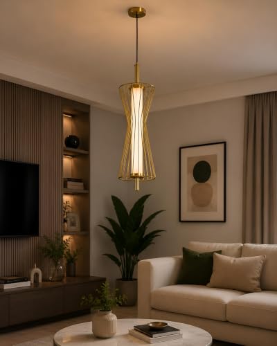 Image of FILLISKA Luxurious Hanging /Pendant Light. 3 in 1 Colour Changing (Luxurious Gold Zest-257)
