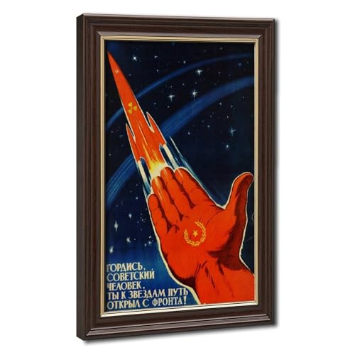 Toile propagande soviétique route des étoiles décoration murale vintage 50x75cm
