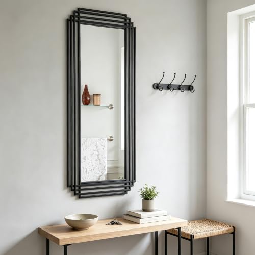 DAOYIJIAJU 55"x22" Rectangle Decorative Wall Mirror with Geometric Frame