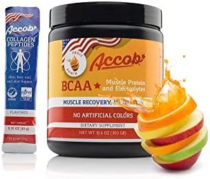 ACCOB BCAA Powder Fruit Punch-Pre or Post Workout,Muscle Recovery Drink with Amino Acids + Electrolytes,7,2g BCCAs for Men and Women-30 Servings +10g of Collagen Peptides