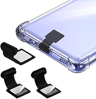 Cobee Type C Port Dust Plugs, 3 Pcs USB C Dust Cover Caps Phone Type-C Anti Dust Charging Port Plug Silicone Dust Protectors with Removable Adhesive Compatible with Laptop Smartphones, Black