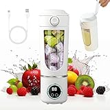 Tragbarer Mixer, 700ml Kleiner Entsafter, Mixer Smoothie Maker to Go mit Digitalanzeige,USB Wiederaufladbarer Smoothie Maker,Portabler Elektrischer Saftpresse,Mini Standmixer für Smoothie,Saft,Shakes