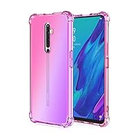 SHIEID Cover Per Oppo Reno 2Z In Vetro Temperato E Silicone – Custodia Sottile Rosa Sfumato Blu – Protezione Antiurto - 5