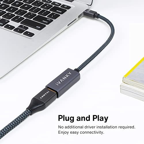 iVANKY Mini DisplayPort to HDMI Adapter, Thunderbolt 2 (Mini DP) to HDMI Adapter, Nylon Braided & Gold-Plated Connector, Compatible for MacBook Air, MacBook Pro(Before 2016), Surface Pro, etc - 20CM