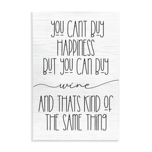 Humorous Wine and Happiness, 13 x 19 Inch Mounted Print on Wall Plaque