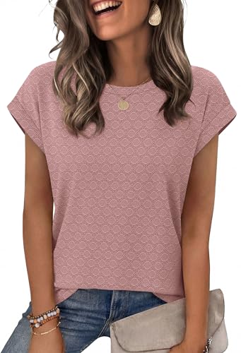 Image of Alaroo Womens Summer Tops Short Sleeve Shirts Crew Neck Tshirt Cute Trendy Tunic Blouses (S-3XL)