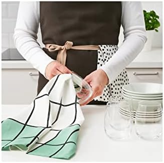 IKEA RINNIG Set of 4 Tea Towels Dish Towel Green White Pack Patterned Design