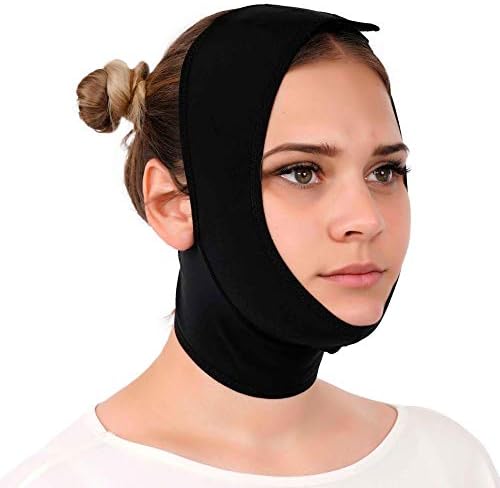 Post Surgery Neck and Chin Compression Garment Wrap Bandage for Women, Face Slimmer, Jowl Tightening, Neck Coverage, Chin Lifting Strap