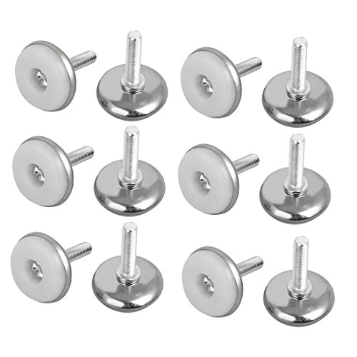 Yxq M6X25Mm Adjustable Furniture Leg,12Pcs 28Mm Dia Base Leveler Metal Leveling Foot Pad For Table Desk Chair #TOP22
