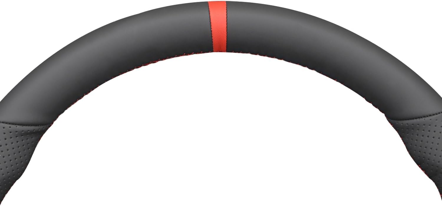 MEWANT Steering Wheel Cover for Chevy Camaro Steering Wheel Cover 2012-2015 Hand-Stitched for Camaro Accessories Genuine Leather Car Steering Wrap