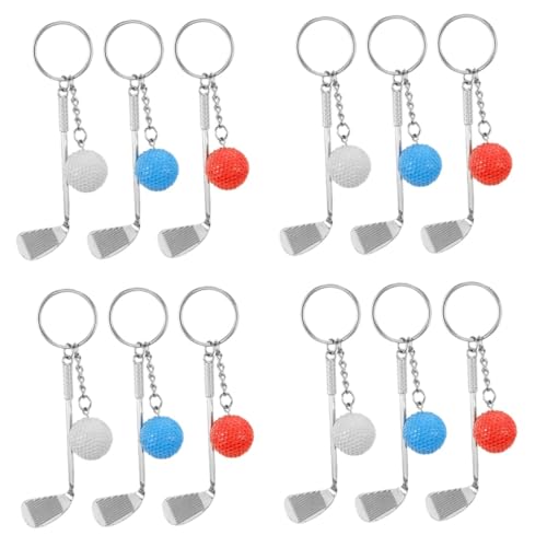Porte-clés golf blanc bleu rouge pour passionnés et décoration de sac de sport