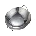 UPKOCH Paella Pan Corée Poêle Corée: Poêle en Acier Inoxydable Antiadhésif Portion PAN de Cuisson Extérieur 24Cm avec Poignée pour La Maison de Cuisine