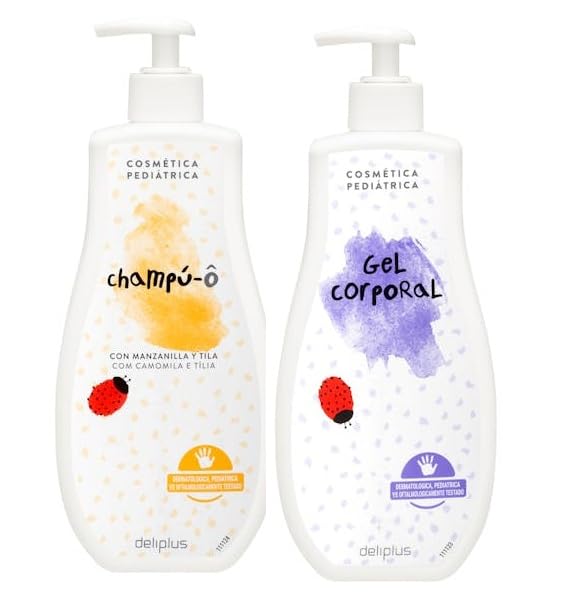 Pack Champú y Gel corporal infantil Deliplus con manzanilla y tila
