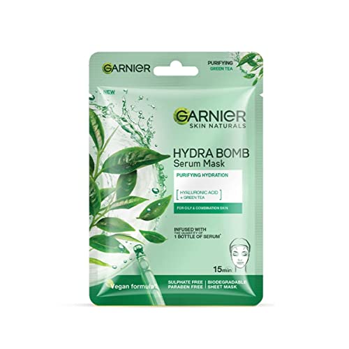 Garniier' Hydra Bomb Green Tea Face Mask, Purifying and Pore Redu...