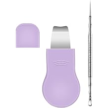 Blackhead Remover & Pimple Extractor Kit Dual-Ended Skin-Friendly Design for Sensitive Skin Professional Pore Cleanse & Acne Home Facial Care Tools with Stainless Steel Scraper Purple-with Needle