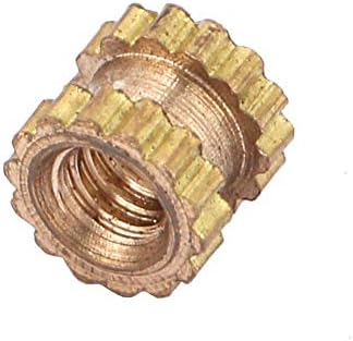 M2 Female Thread Brass Knurled Threaded Insert Embedment Nuts Assortment Kit, Cylinder Knurled Round Molded-in Insert Embedded Nuts (M2*2 * 3.5100pcs)