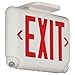 Dual-Lite EVCURWD4-0 LED Exit Sign & Emergency Light Combo, 1.7W Red Letters No Heads Remote Damp Listed - White