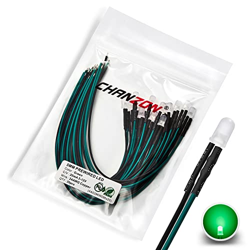 Chanzon 20 Stück 5mm grüne LED-Dioden