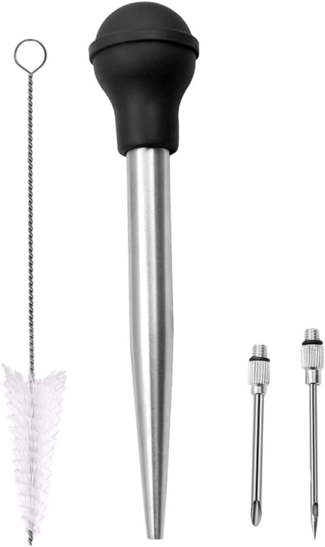 PRETYZOOM 1 Set Bbq Injector with Pump Head Turkey Baster and Cleaning Brush for Marinade Injection and Flavor Enhancement Kitchen Cooking