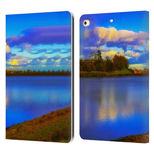 Coque iPad 9.7 2018 Haroulita Lac Nature housse protection cuir portefeuille antichoc