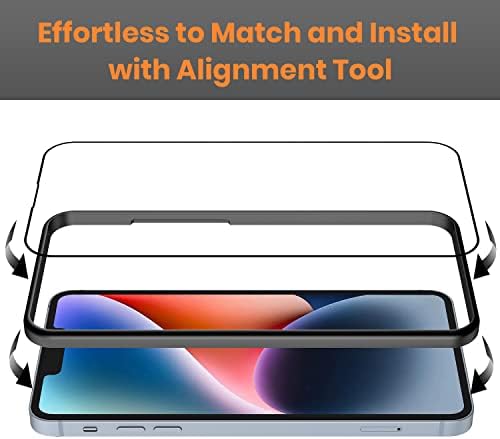 Full Cover Glass Screen for iPhone 14/iPhone 13 Pro/iPhone 13(6.1") - Klearlook (2 Pack) Clear Tempered Glass Edge to Edge Coverage Screen Protector for iPhone 14, iPhone 13 Pro, iPhone 13 (6.1 inch)