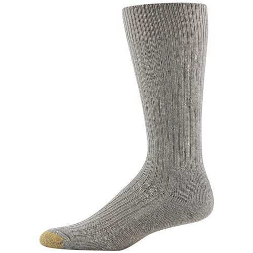GOLDTOE Men's True Rib Cushion Crew Socks, 3-Pairs3