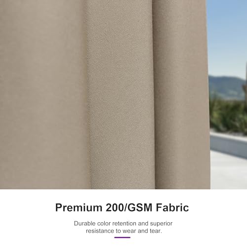 Image of PURPLE LEAF Patio Umbrella 4' x 6' Rectangle Tilt Market Umbrella Taupe