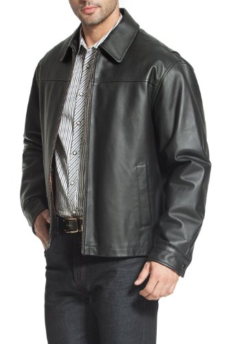 Bgsd Men Greg Open Bottom Zip Front Leather Jacket Black X-Large #TOP1