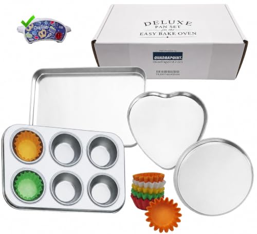Deluxe Pan Set Compatible with Easy Bake Ultimate Oven | Includes 60 Cupcake Liners THAT WILL FIT, UNLIKE OTHERS | Kids' Accessories for Cooking Easy Bake Oven Mixes