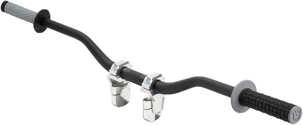 Tusk 2" Pivoting Bar Risers for Motorcycle & Dirt Bike – 7/8" Clamp to 7/8" or 1-1/8" Handlebars – Universal Fit, Silver
