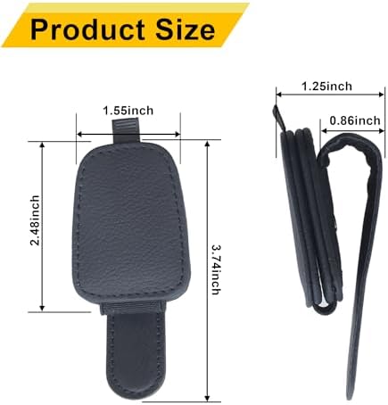 Yuoyar Magnetic Leather Sunglasses Holder for Car, 2 Packs (Black) — view 6