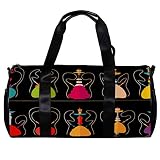 MaMacool Round Gym Sports Duffel Bag with Detachable Shoulder Strap Hookah Set Training Handbag Over