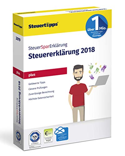 Preisvergleich Produktbild SteuerSparErklärung Plus 2019, Schritt-für-Schritt Steuersoftware für die Steuererklärung 2018, Steuer CD-Rom für Windows 10, 8, 7