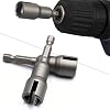 6 Pcs Wing Nut Drill Bit Set, Hurricane Wingnut Driver Power Wing Nut Driver Socket Wrenches Tool Set, 1/4 Inch Hex Shank Steel Drills Bits for Panel Nuts Screws Eye C Hook Bolt Q-Hanger