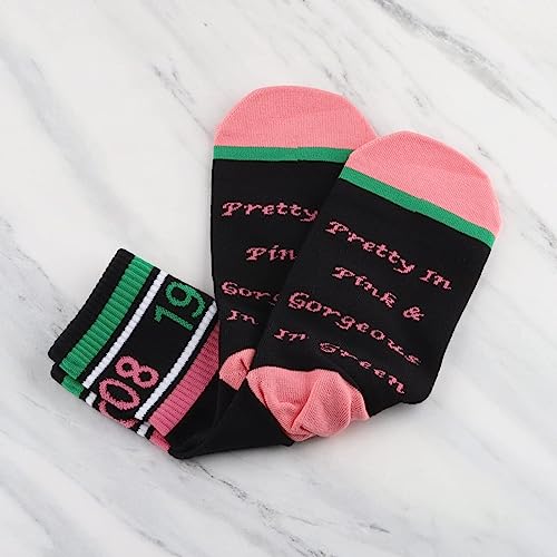 BLUPARK Sorority Socks Sorority Inspired Gift Pretty In Pink 1 Pairs Socks Sorority Greek Gift4